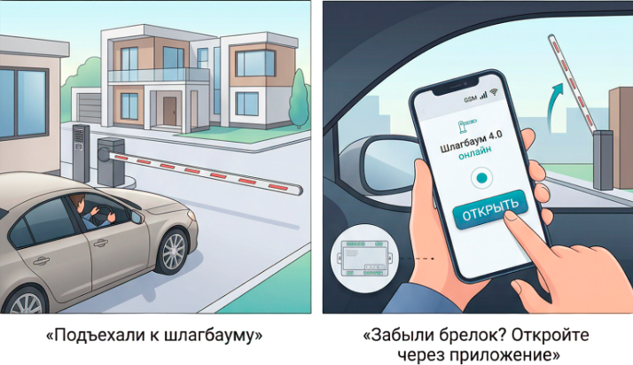 Открытие ворот через приложение